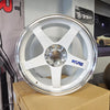 Nismo LMGT4 40th Anniversary Wheels White/Machined 18x9.5 +12 OLD LOGO - front view (Part #4030S-RS595)